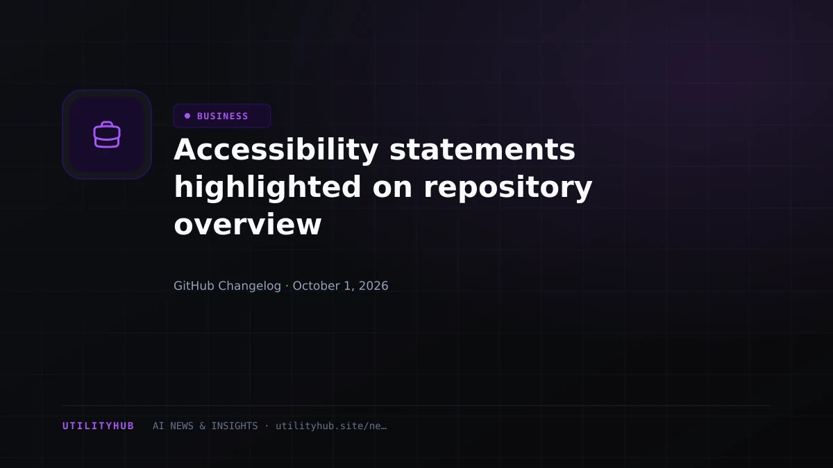 Visual reporting for Accessibility statements highlighted on repository overview