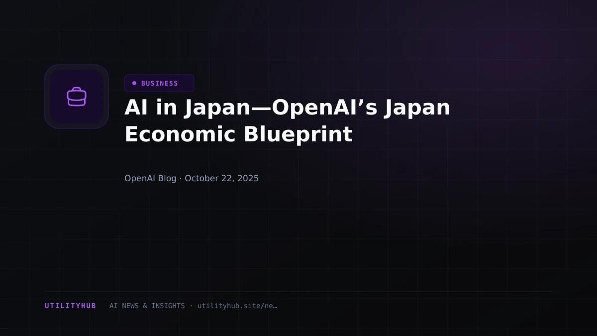 Visual for AI in Japan—OpenAI’s Japan Economic Blueprint