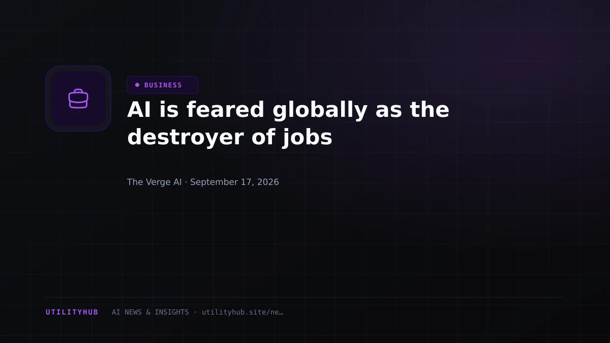 Visual for AI is feared globally as the destroyer of jobs