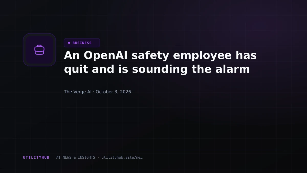 Visual reporting for An OpenAI safety employee has quit and is sounding the alarm
