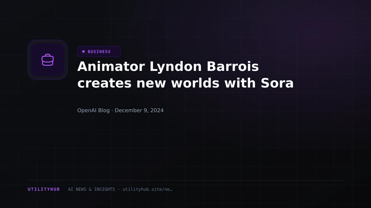 Visual reporting for Animator Lyndon Barrois creates new worlds with Sora