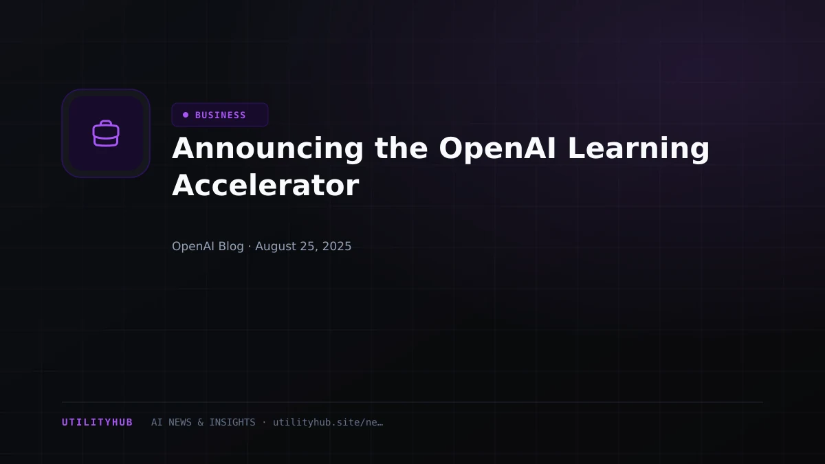 Visual for Announcing the OpenAI Learning Accelerator
