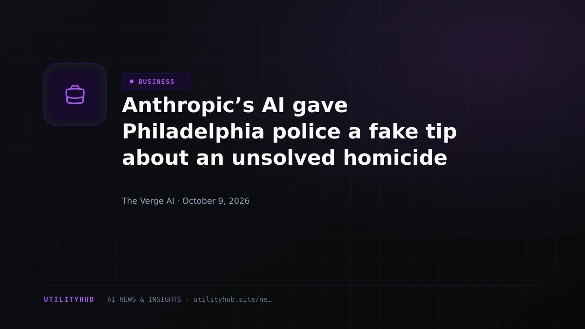 Anthropic’s AI gave Philadelphia police a fake tip about an unsolved homicide