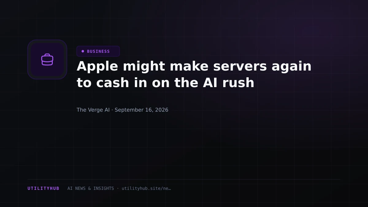 Visual for Apple might make servers again to cash in on the AI rush