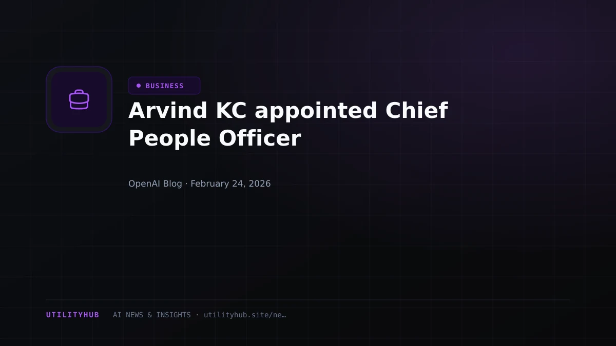 Visual for Arvind KC appointed Chief People Officer