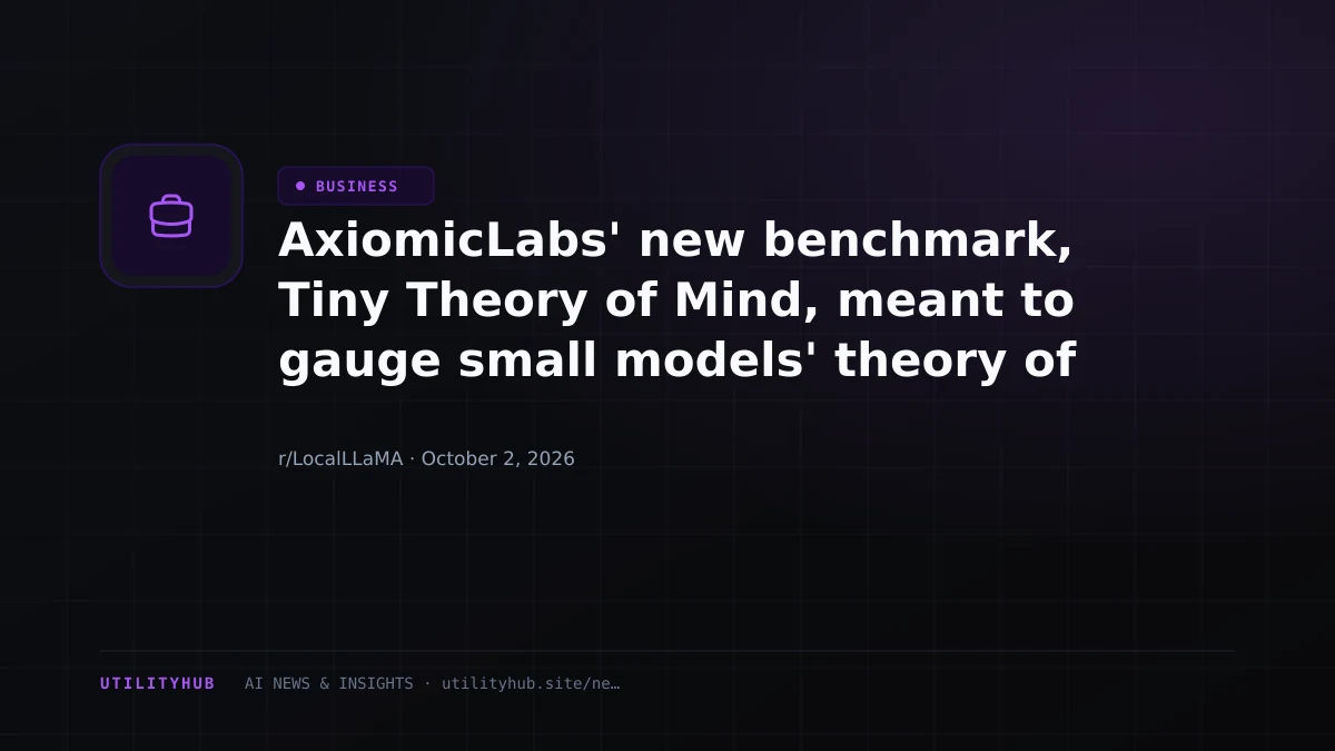 Visual reporting for AxiomicLabs' new benchmark, Tiny Theory of Mind, meant to gauge small models' theory of mind capabilities, has made it to the front page of Hugging Face's Datasets