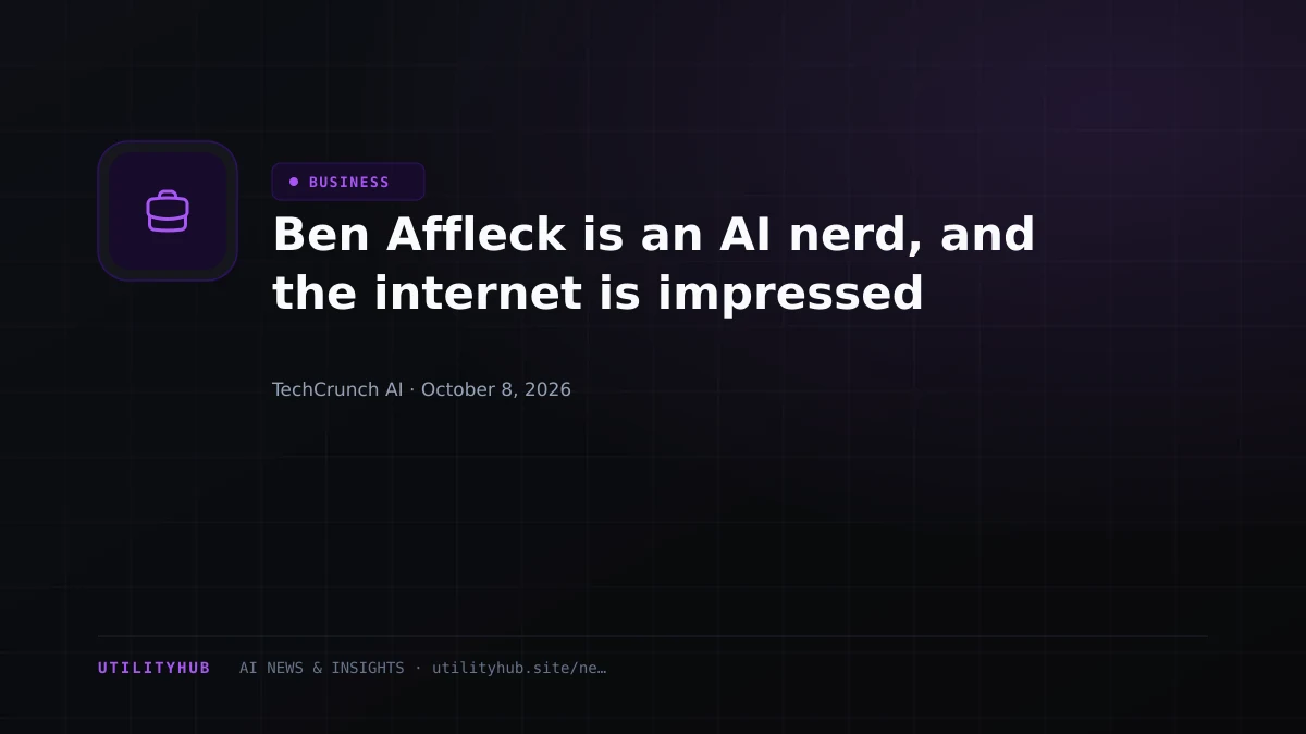 Visual reporting for Ben Affleck is an AI nerd, and the internet is impressed