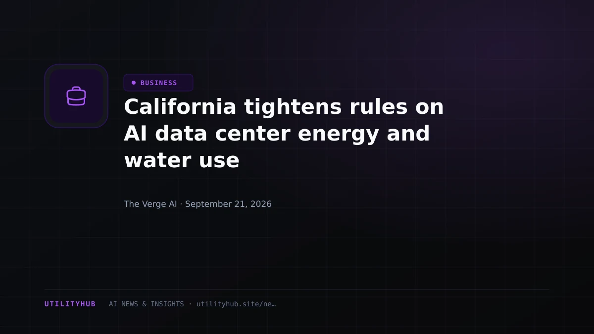 Visual for California tightens rules on AI data center energy and water use