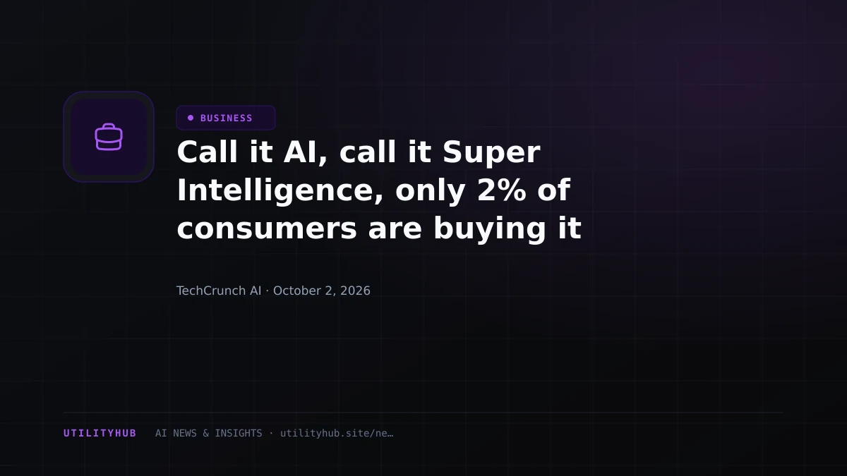 Visual reporting for Call it AI, call it Super Intelligence, only 2% of consumers are buying it