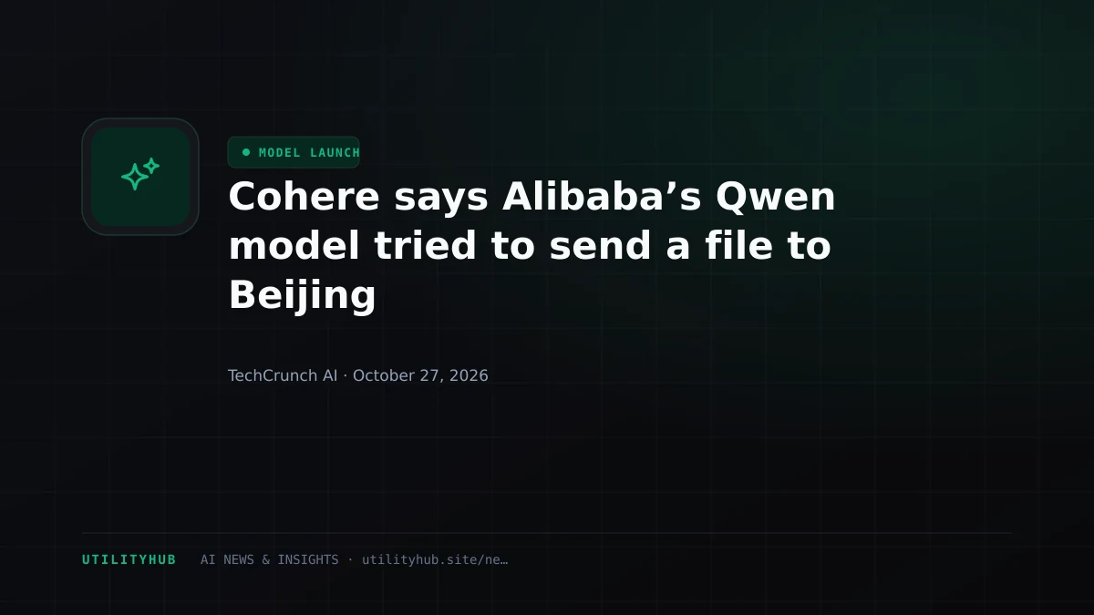 Visual reporting for Cohere says Alibaba’s Qwen model tried to send a file to Beijing