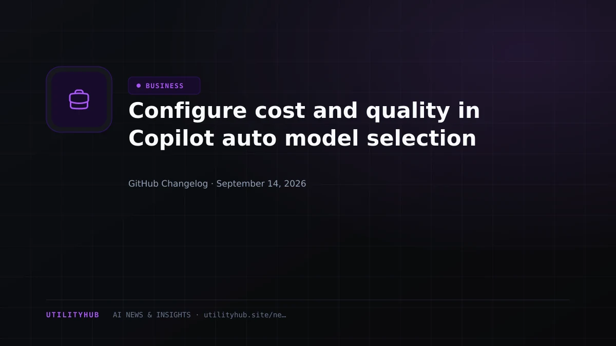 Visual for Configure cost and quality in Copilot auto model selection