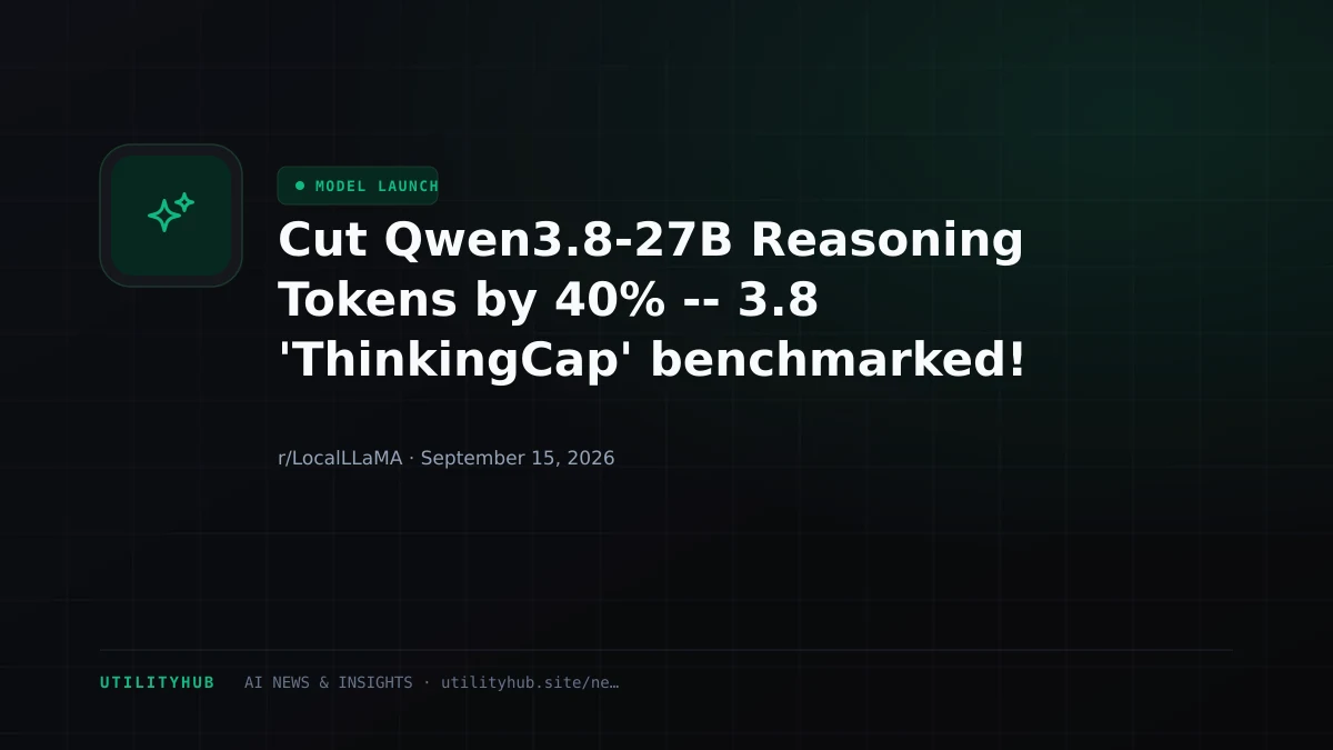 Visual for Cut Qwen3.8-27B Reasoning Tokens by 40% -- 3.8 'ThinkingCap' benchmarked!