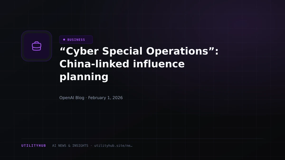 Visual for “Cyber Special Operations”: China-linked influence planning
