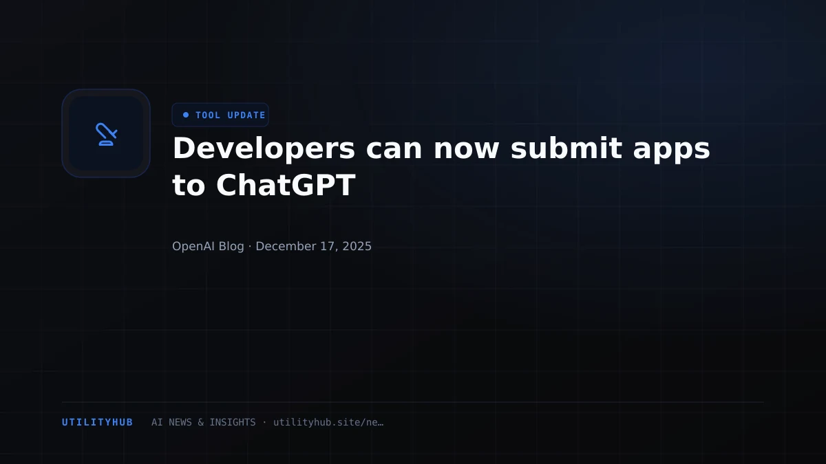 Visual for Developers can now submit apps to ChatGPT