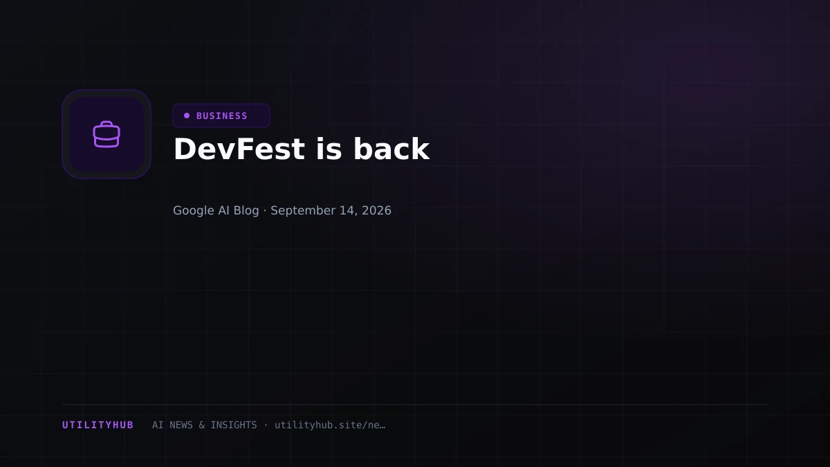 Visual for DevFest is back