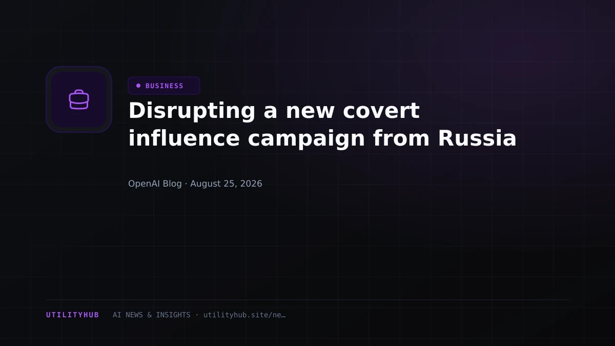 Visual for Disrupting a new covert influence campaign from Russia