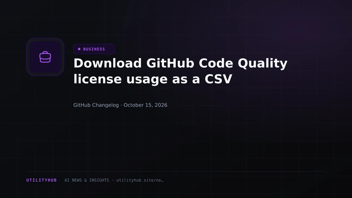 Download GitHub Code Quality license usage as a CSV