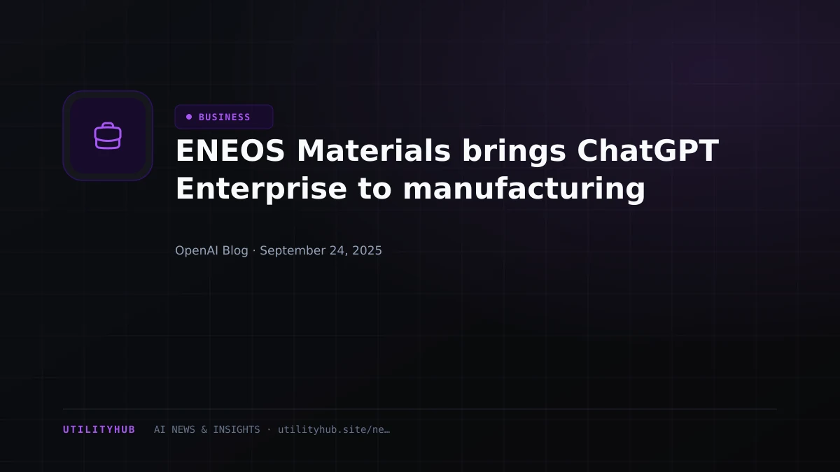 Visual for ENEOS Materials brings ChatGPT Enterprise to manufacturing