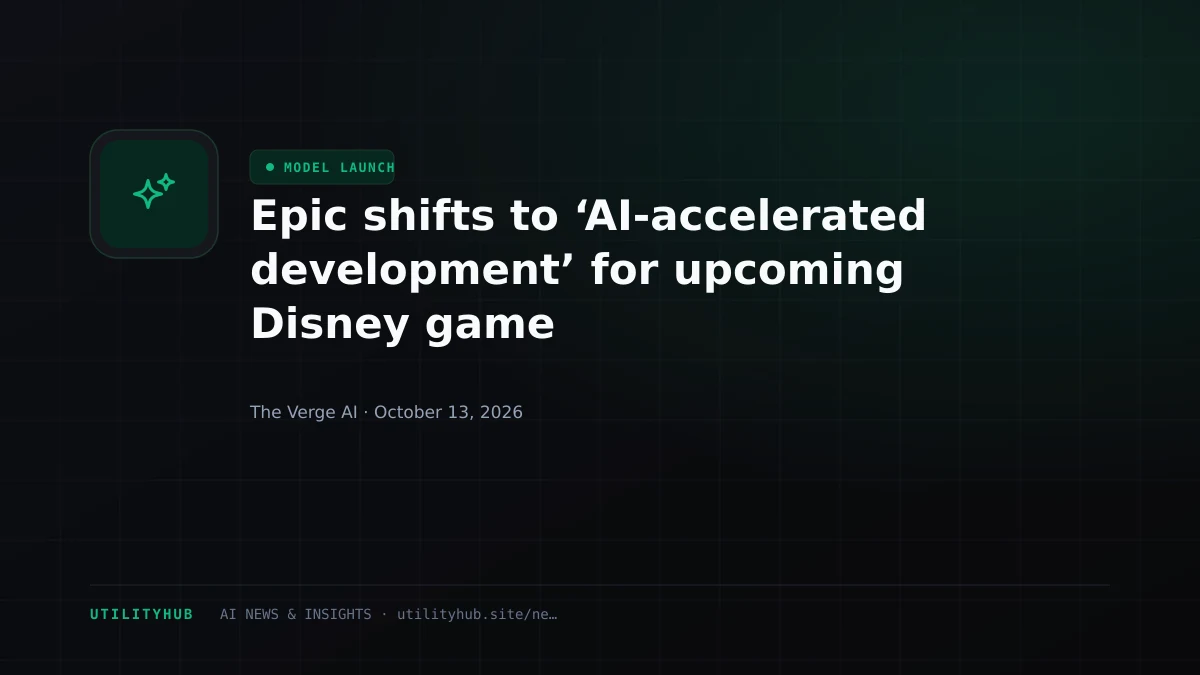 Visual reporting for Epic shifts to ‘AI-accelerated development’ for upcoming Disney game