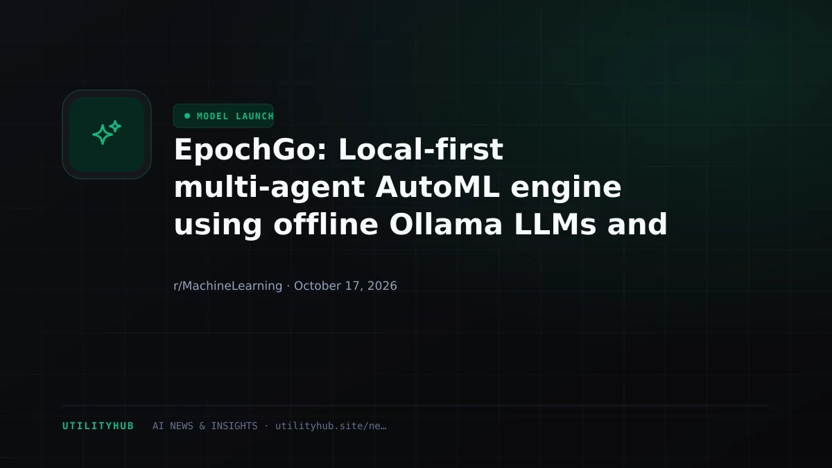 Visual reporting for EpochGo: Local-first multi-agent AutoML engine using offline Ollama LLMs and deterministic Scikit-Learn pipelines