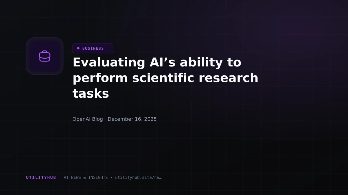 Visual for Evaluating AI’s ability to perform scientific research tasks