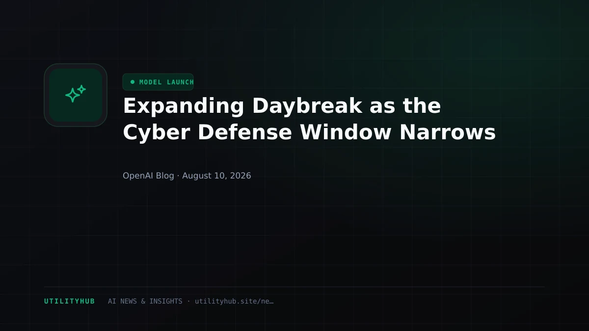 Visual for Expanding Daybreak as the Cyber Defense Window Narrows
