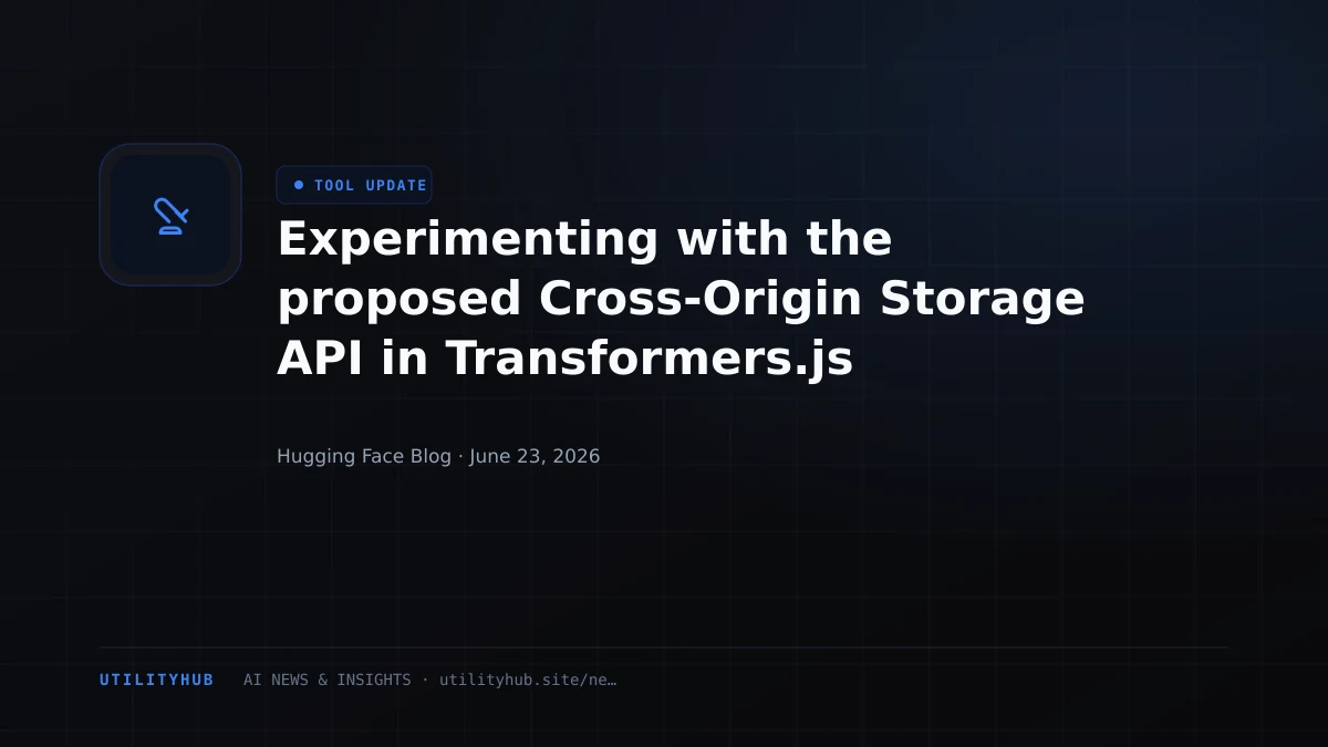 Visual for Experimenting with the proposed Cross-Origin Storage API in Transformers.js