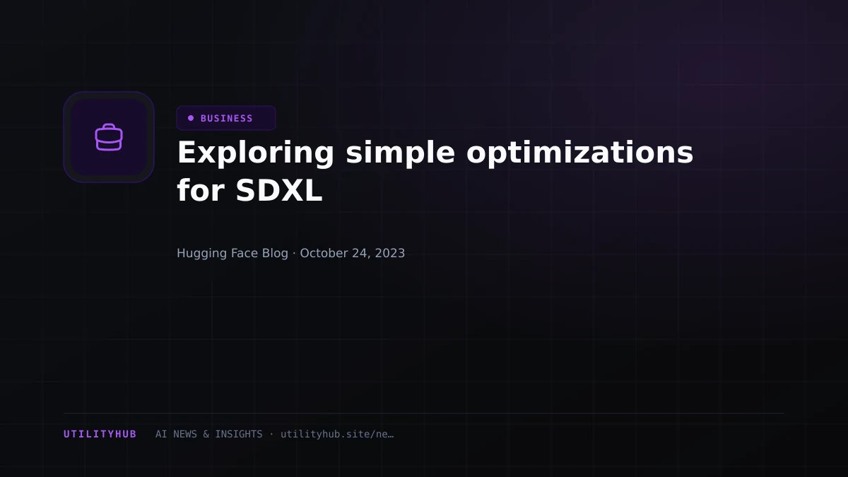 Visual reporting for Exploring simple optimizations for SDXL