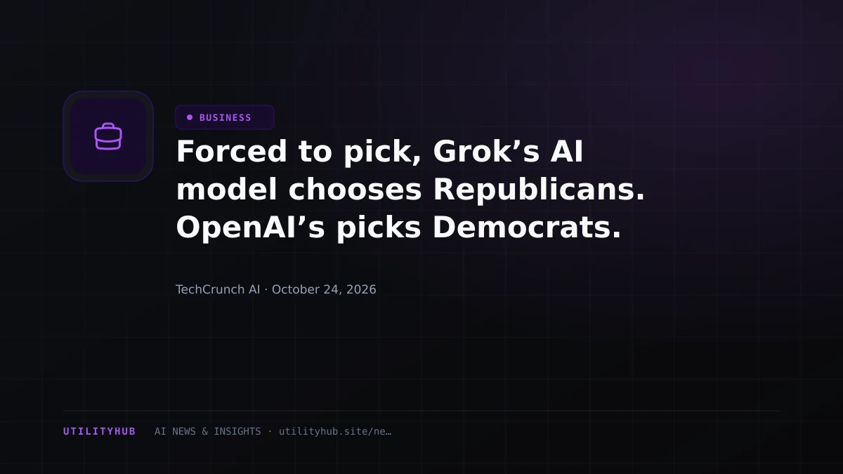 Forced to pick, Grok’s AI model chooses Republicans. OpenAI’s picks Democrats.