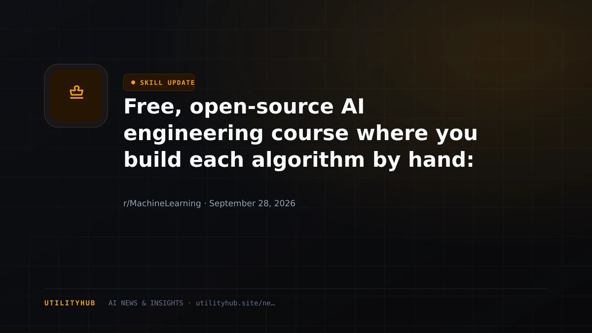 Visual for Free, open-source AI engineering course where you build each algorithm by hand: 523 lessons, now as EPUB/PDF books