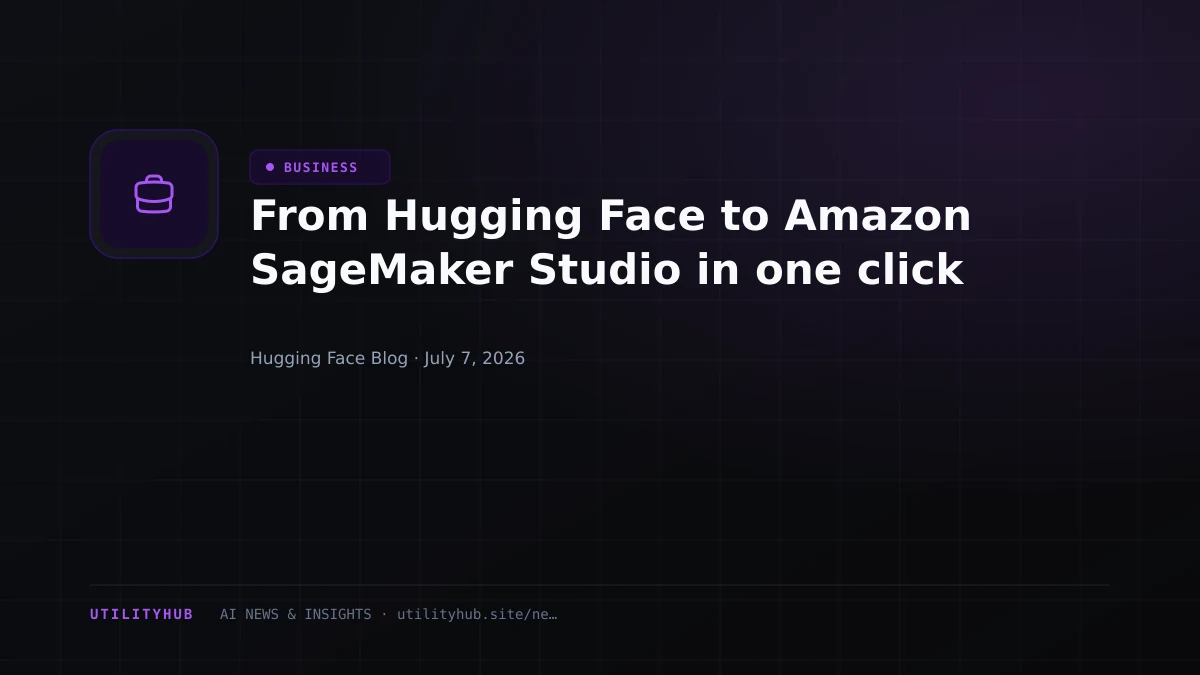 Visual for From Hugging Face to Amazon SageMaker Studio in one click