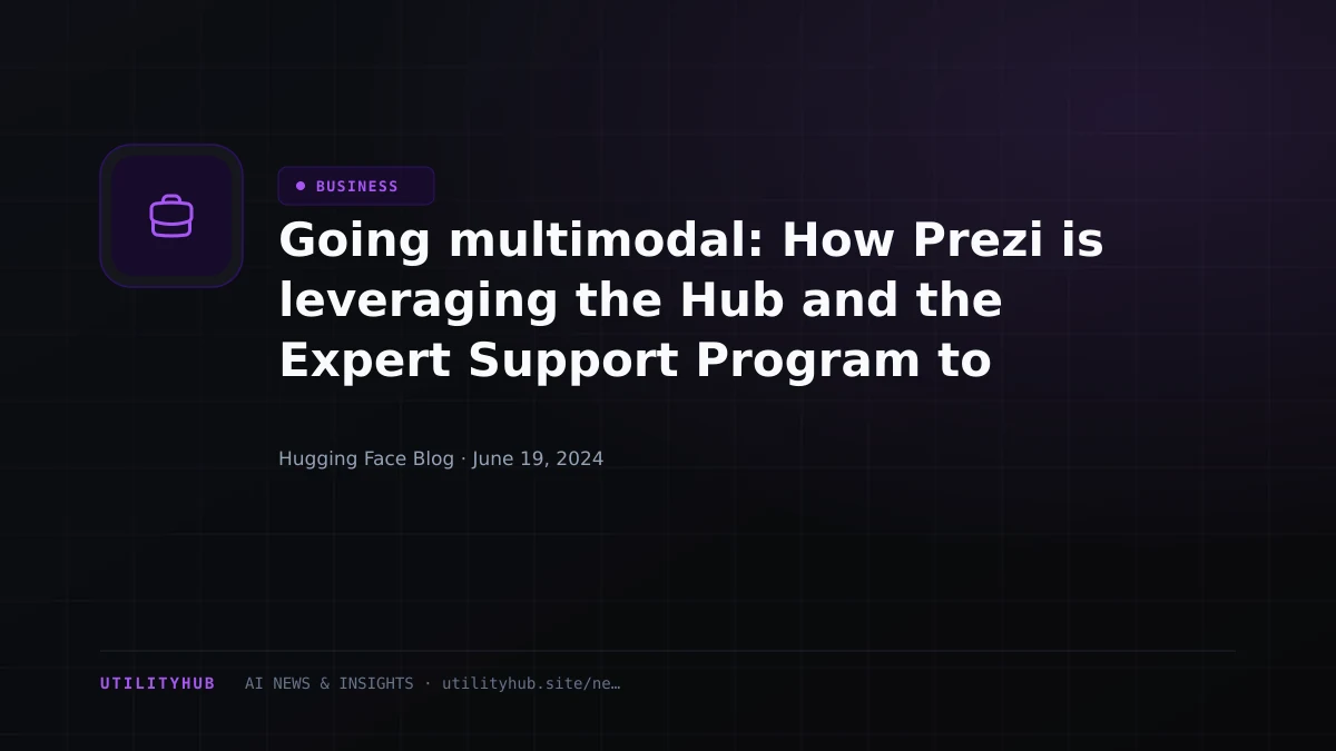 Visual reporting for Going multimodal: How Prezi is leveraging the Hub and the Expert Support Program to accelerate their ML roadmap