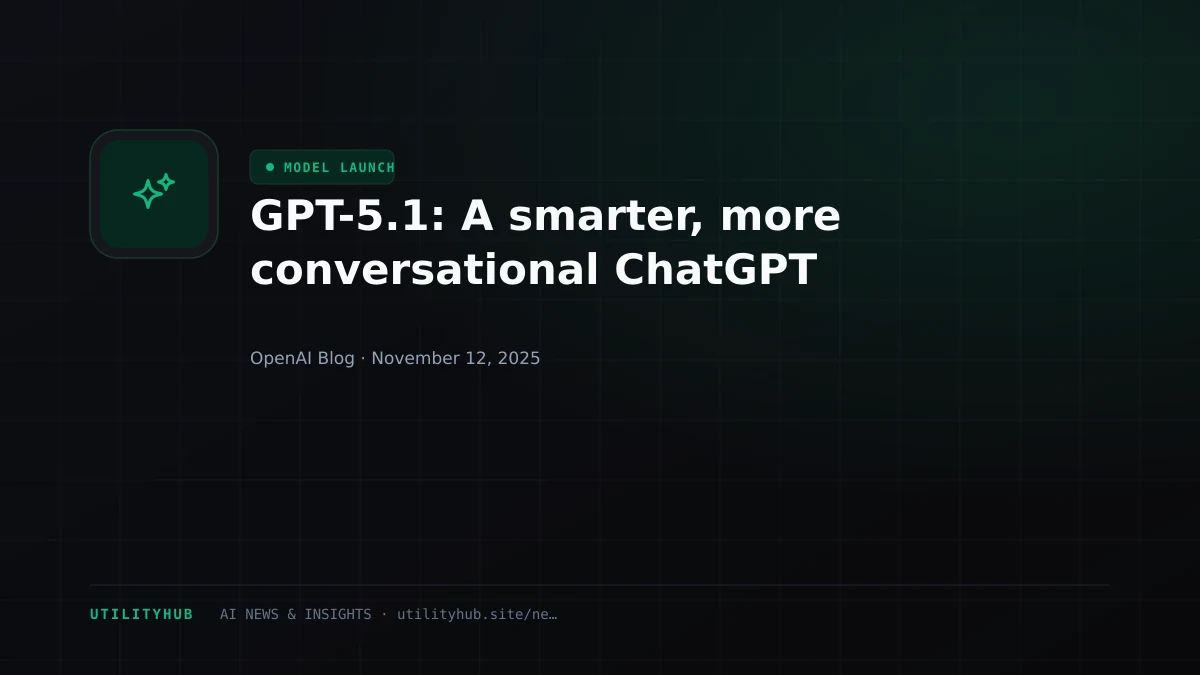 Visual for GPT-5.1: A smarter, more conversational ChatGPT