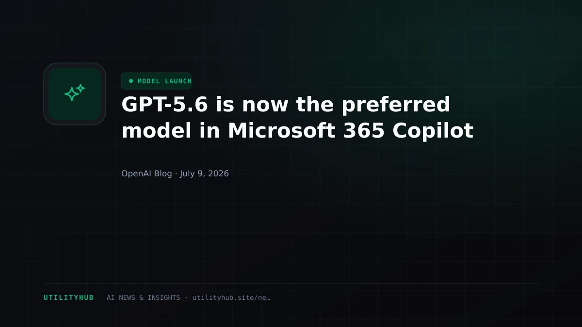Visual for GPT-5.6 is now the preferred model in Microsoft 365 Copilot