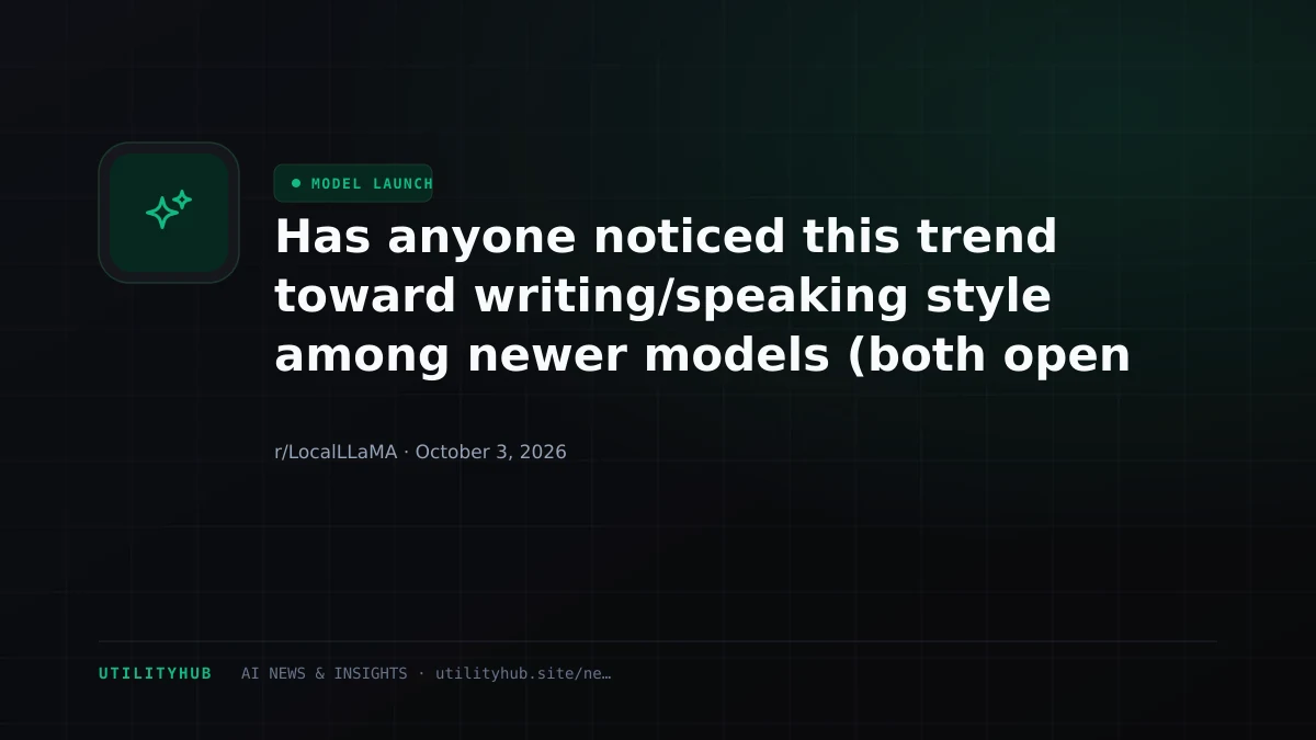 Visual reporting for Has anyone noticed this trend toward writing/speaking style among newer models (both open and closed models). They are trending toward information density and expanded vocabulary. It's not quite 'caveman speak' but trending that way.