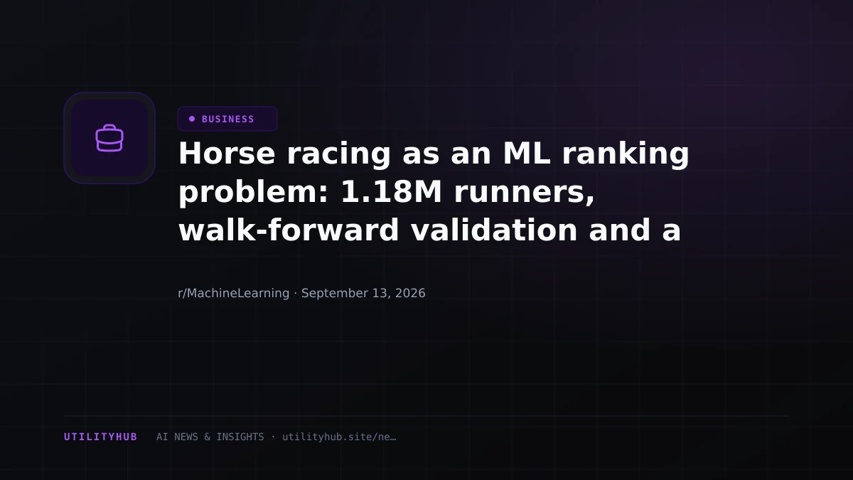 Visual for Horse racing as an ML ranking problem: 1.18M runners, walk-forward validation and a very strong market baseline