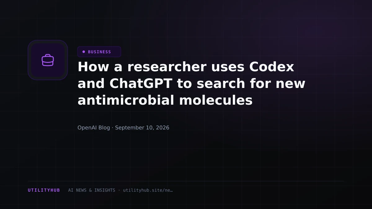 Visual for How a researcher uses Codex and ChatGPT to search for new antimicrobial molecules