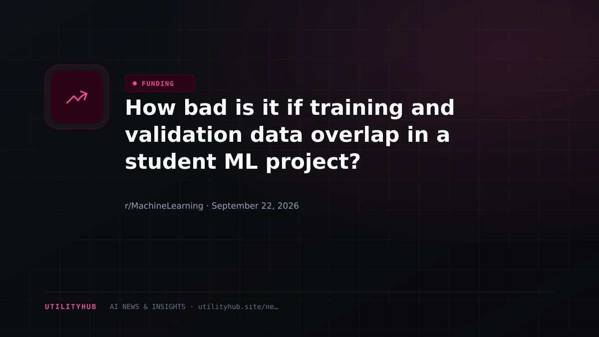 Visual for How bad is it if training and validation data overlap in a student ML project?