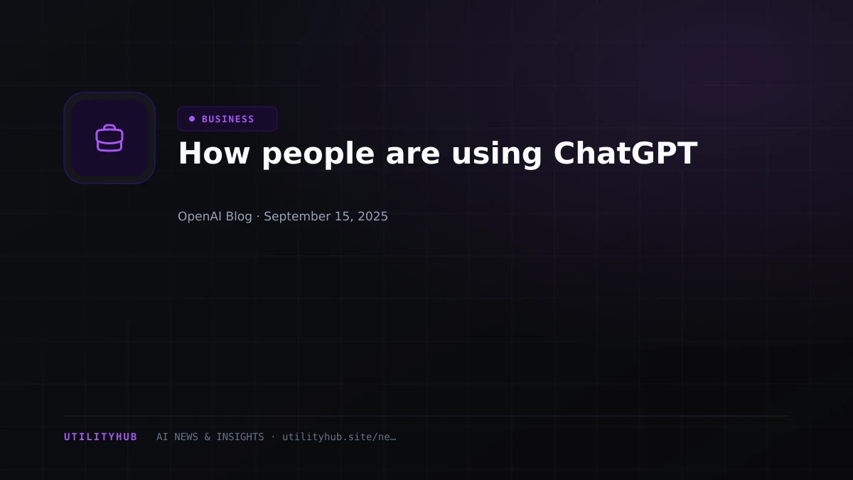 Visual for How people are using ChatGPT