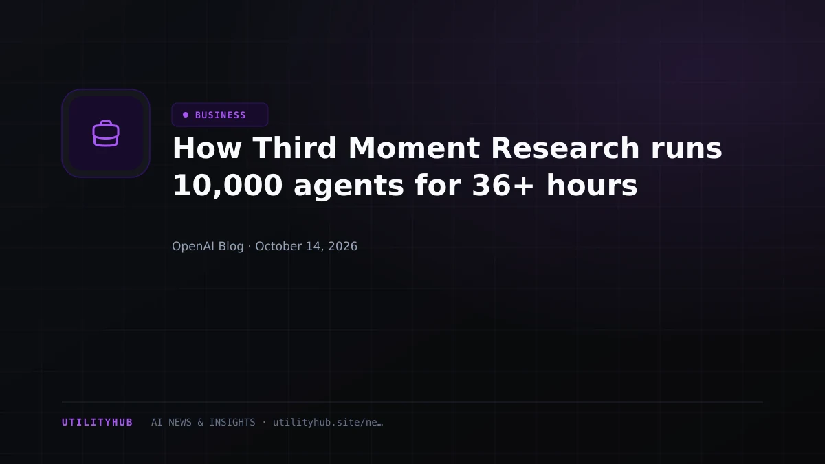 Visual reporting for How Third Moment Research runs 10,000 agents for 36+ hours