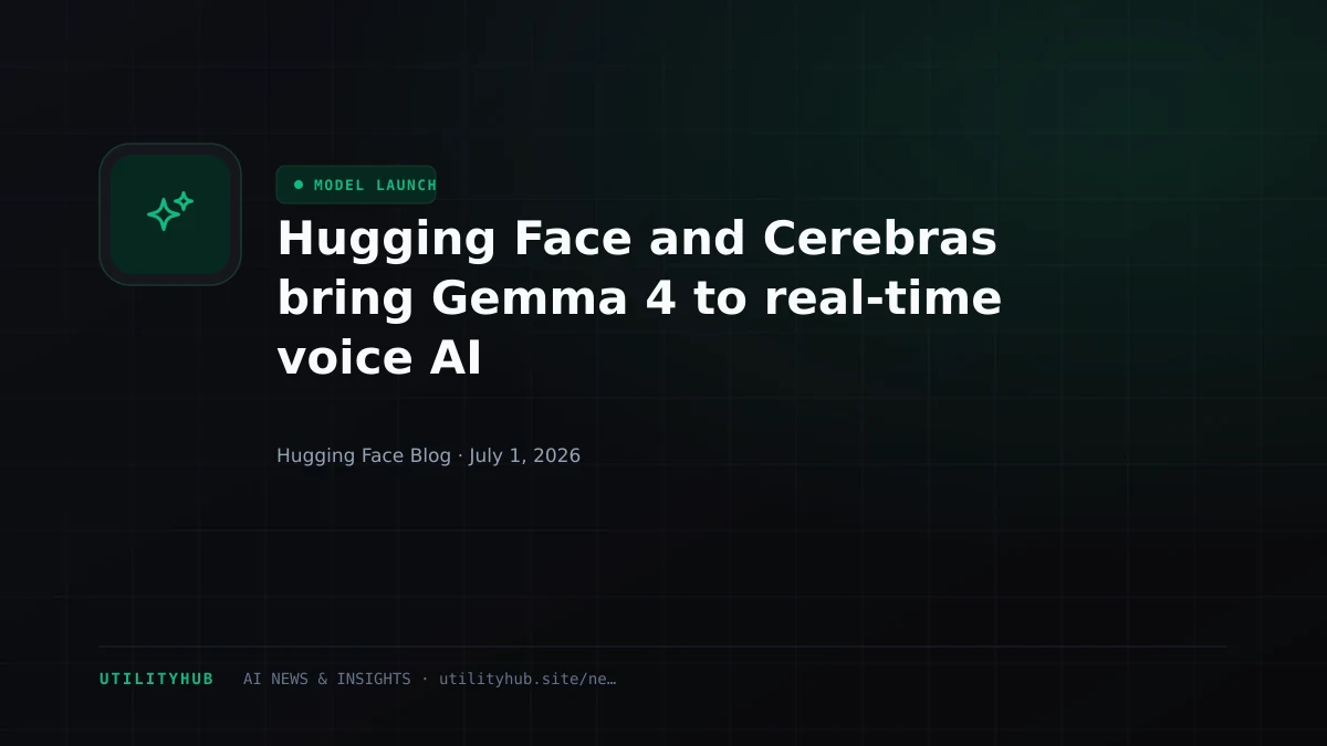 Visual for Hugging Face and Cerebras bring Gemma 4 to real-time voice AI