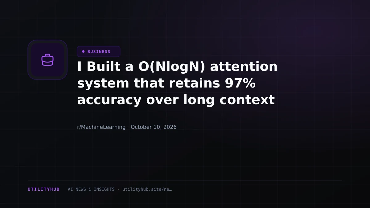 I Built a O(NlogN) attention system that retains 97% accuracy over long context (MQAR)