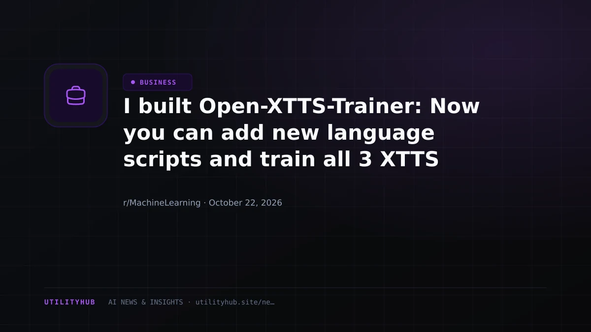 Visual reporting for I built Open-XTTS-Trainer: Now you can add new language scripts and train all 3 XTTS v2 components in 1 click