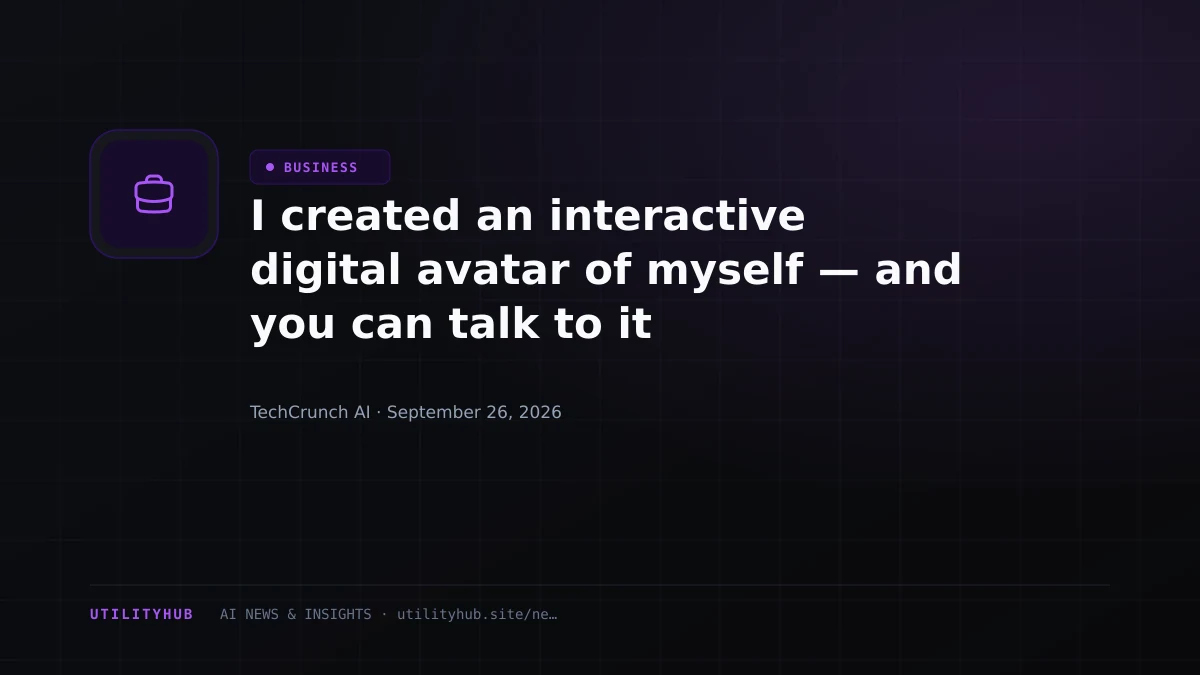 Visual for I created an interactive digital avatar of myself — and you can talk to it