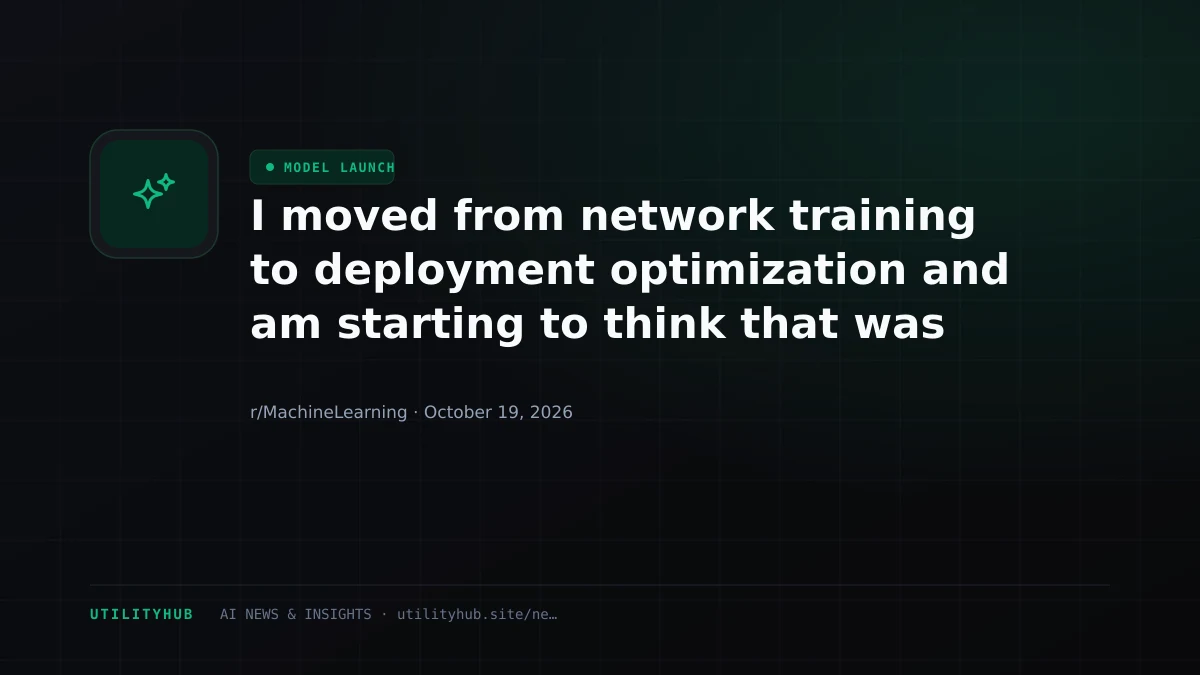 Visual reporting for I moved from network training to deployment optimization and am starting to think that was a right decision