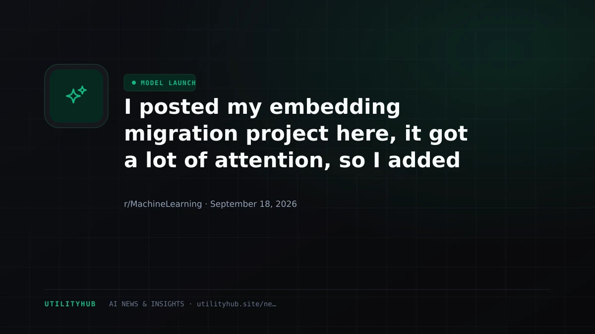 Visual for I posted my embedding migration project here, it got a lot of attention, so I added the features you guys said were missing