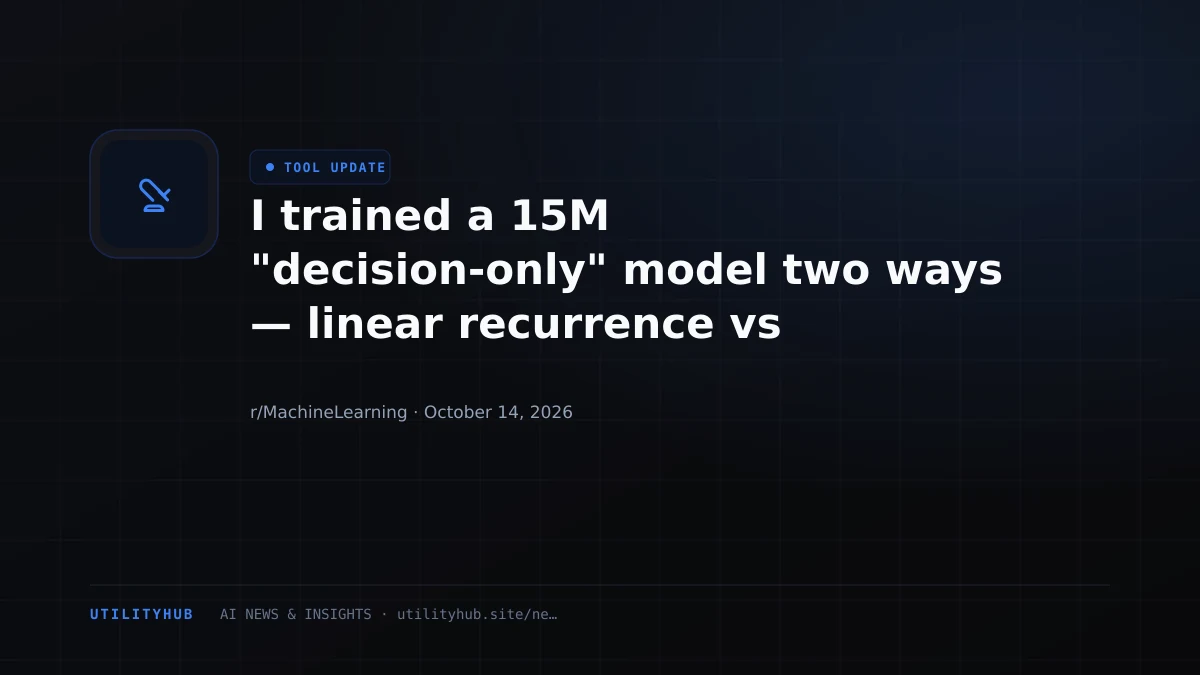 Visual reporting for I trained a 15M "decision-only" model two ways — linear recurrence vs Transformer attention. Accuracy was a coin flip; latency and training cost weren't.