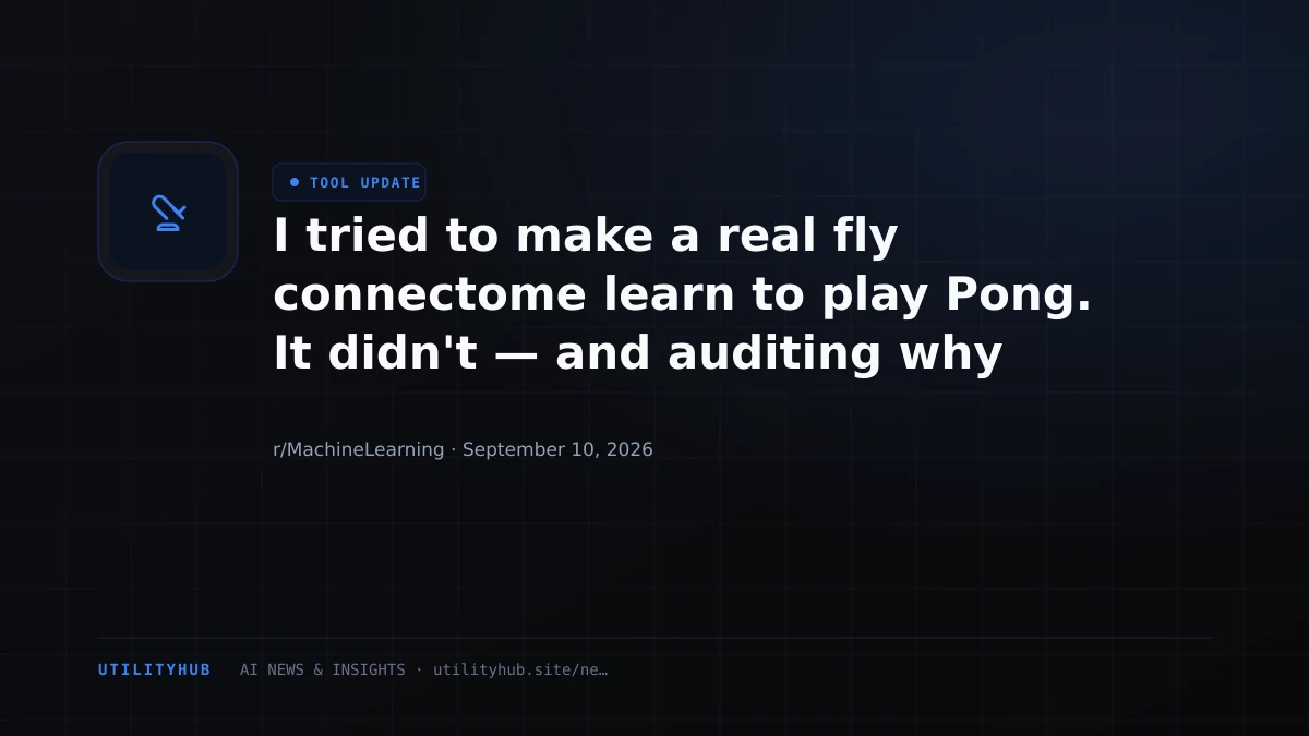 Visual for I tried to make a real fly connectome learn to play Pong. It didn't — and auditing why turned out to be way more interesting than if it had worked
