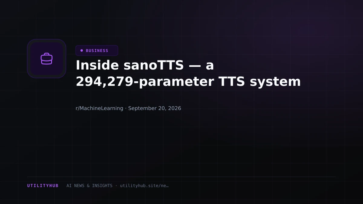 Visual for Inside sanoTTS — a 294,279-parameter TTS system
