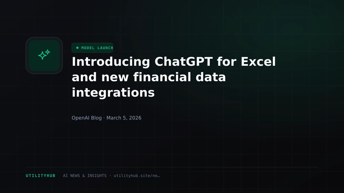 Visual for Introducing ChatGPT for Excel and new financial data integrations
